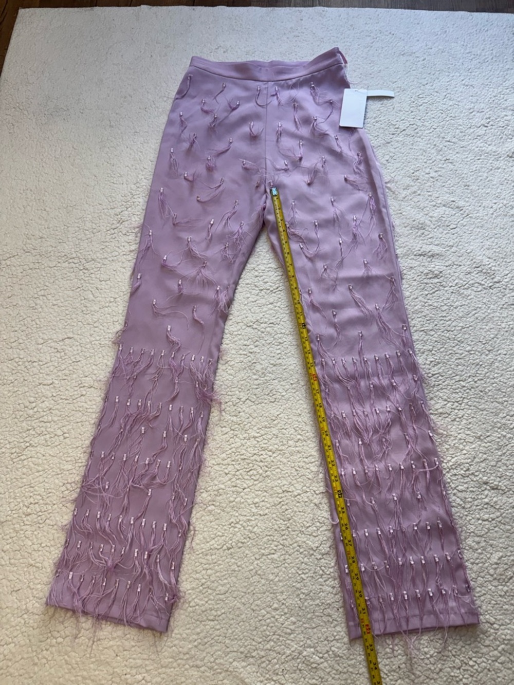 NWT Lisa Maree Wild Love Real Feather Pant in Lilac Size Small $295 - Picture 11 of 13